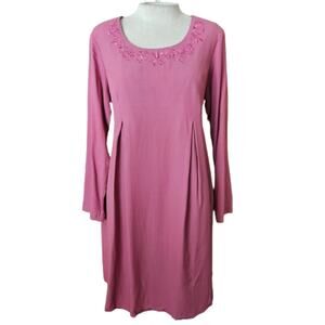 Pink Long Sleeve Maternity Tunic Dress Size Small